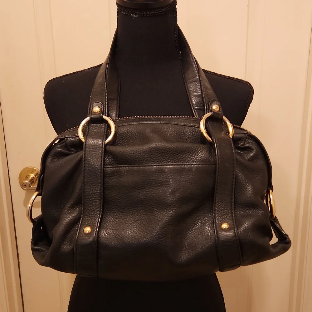 Michael Michael Kors, Black & Gold Satchel Purse - Picture 4 of 16